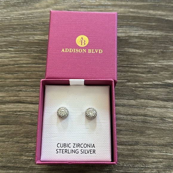 CZ Sterling Silver Studs - Picture 1 of 3